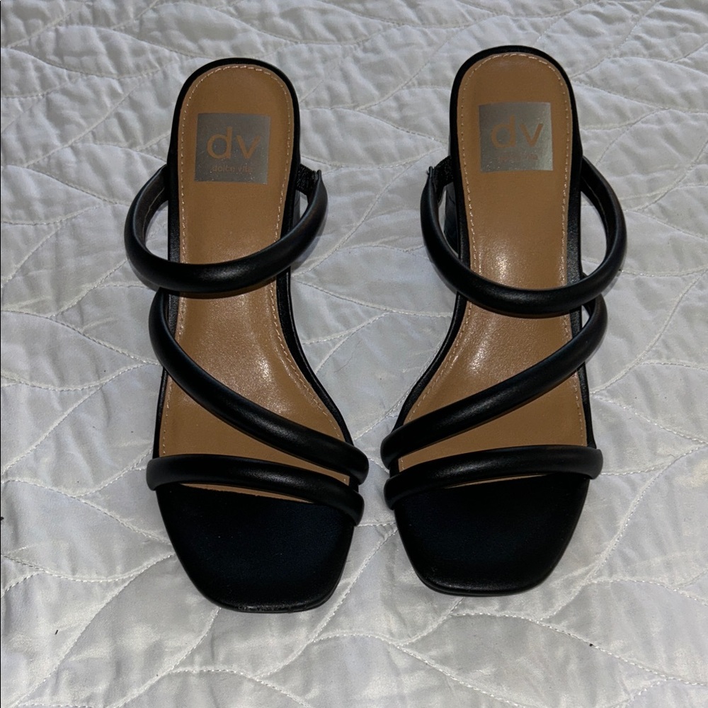 DV by Dolce Vita Black Strappy Slide Heels